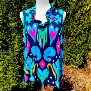 CROWN AND IVY SLEEVELESS RUFFLE NECK TOP XL